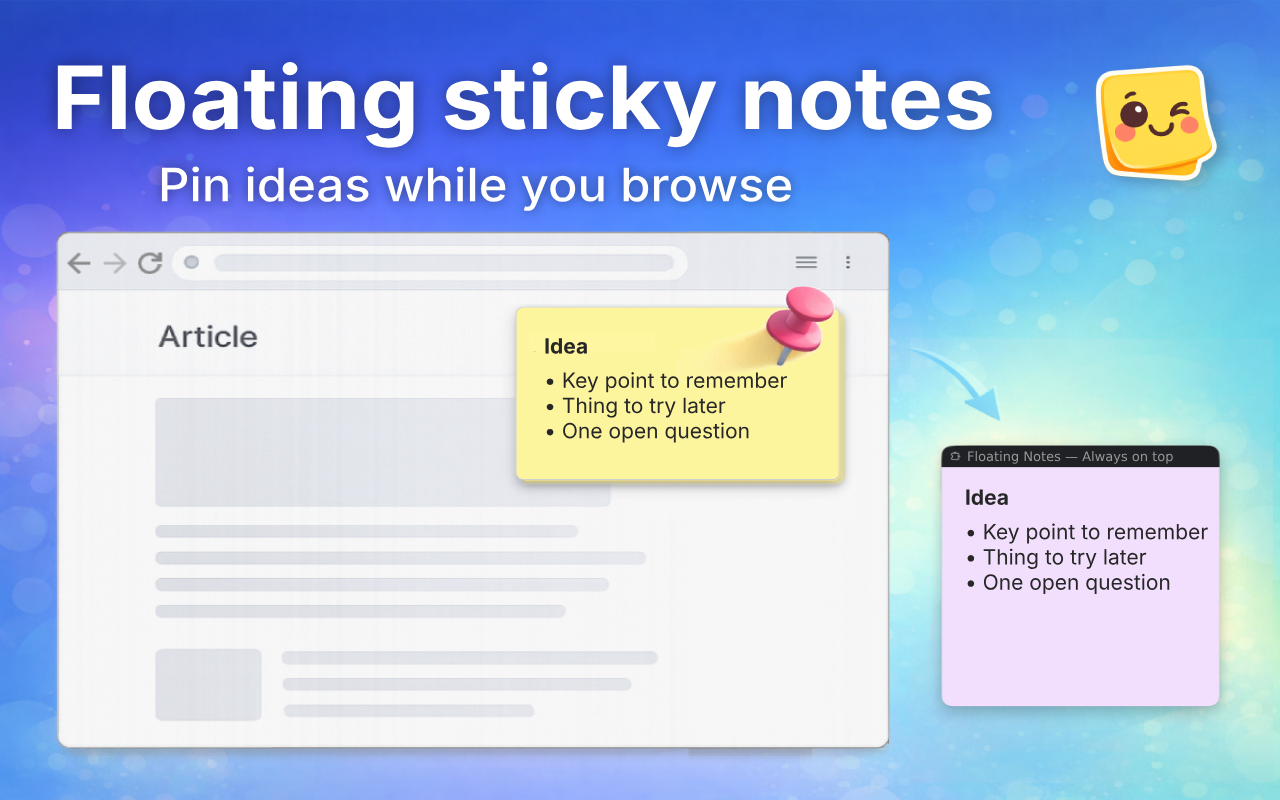 Floating Notes Extension Screenshot
